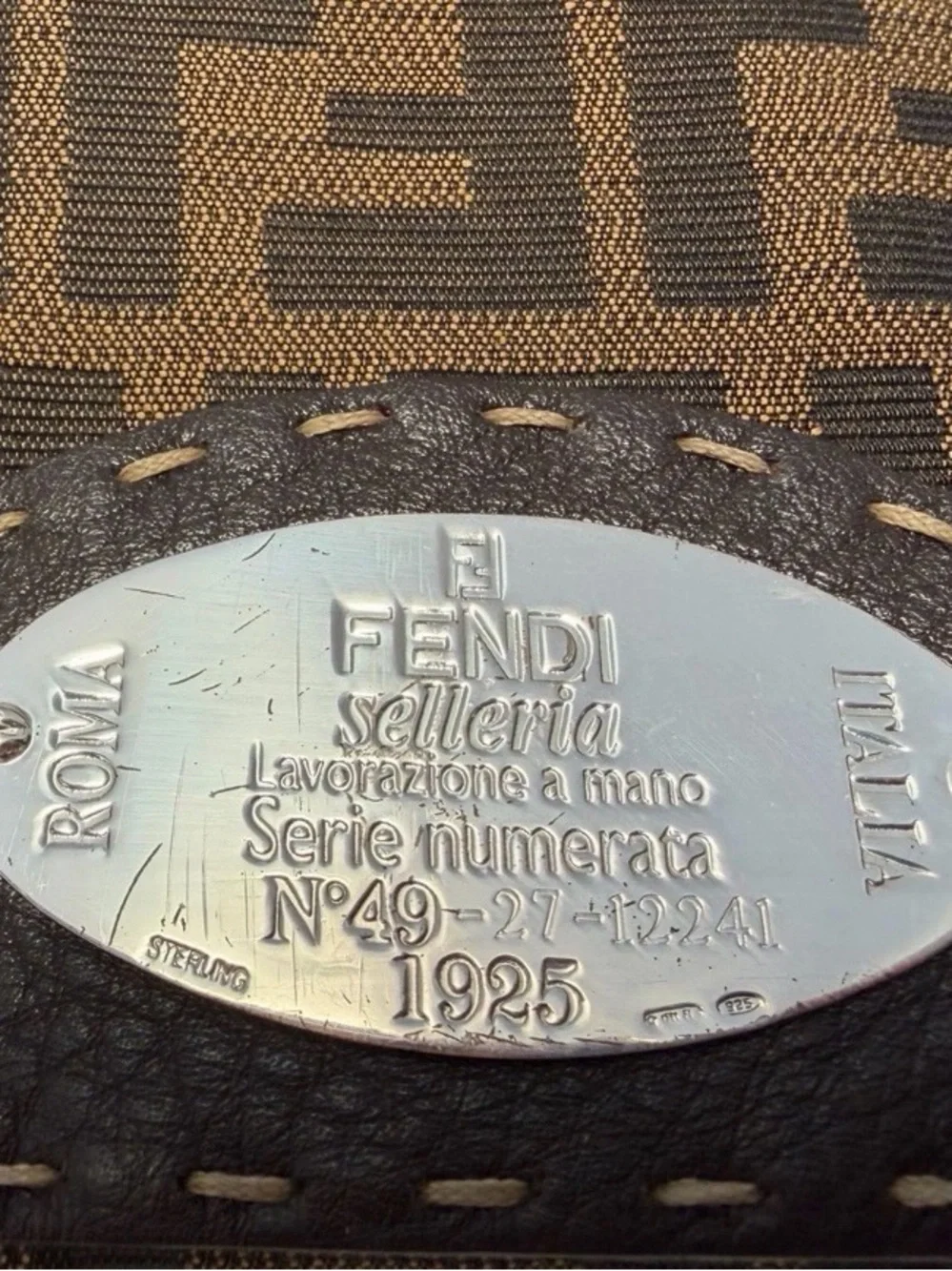 Fendi Brown Zucca Logo Messenger Bag